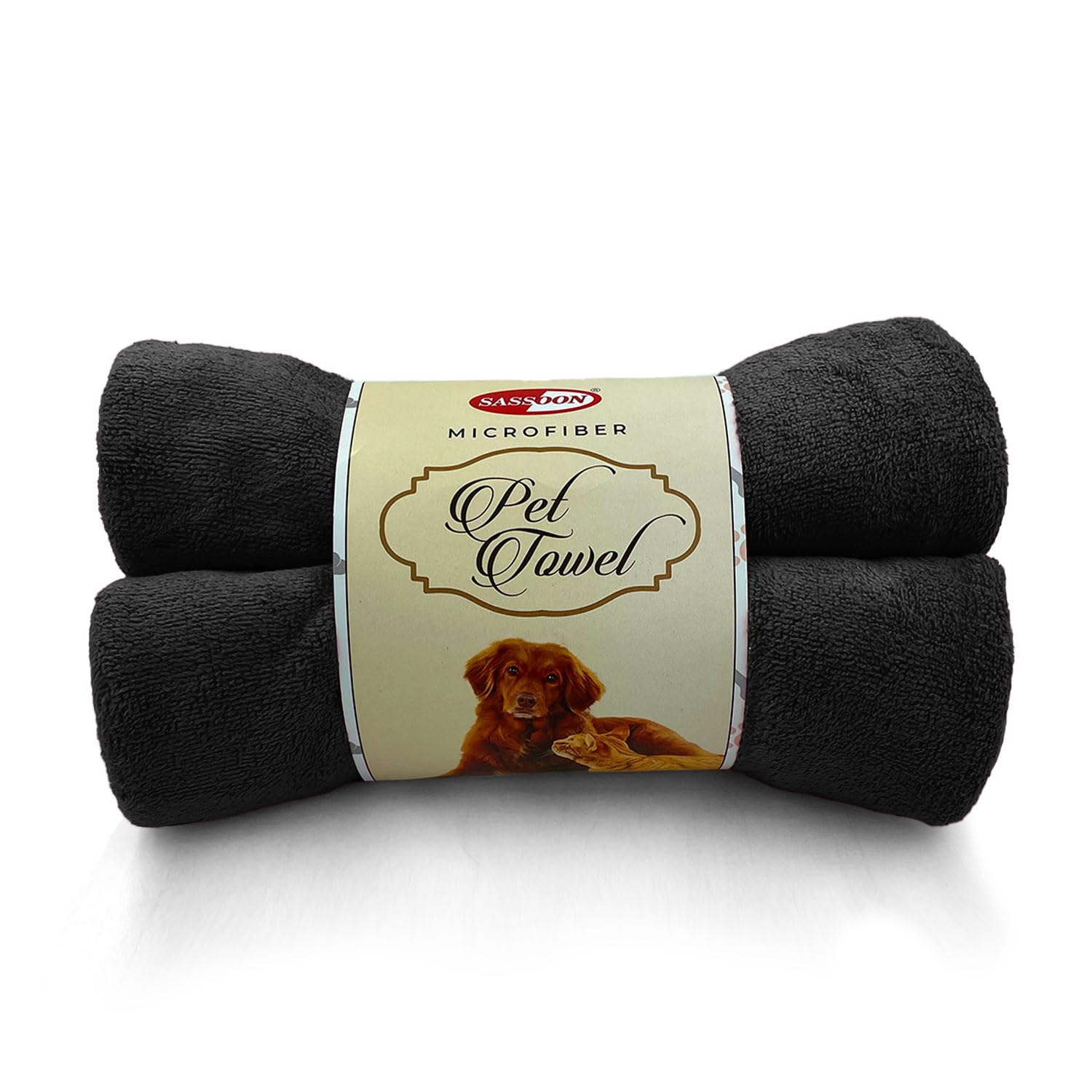 Sassoon Small Pet Towels | Ultra Soft & Microfiber | Quick Drying | Machine Washable | Color - Black (Pack of 2) 4