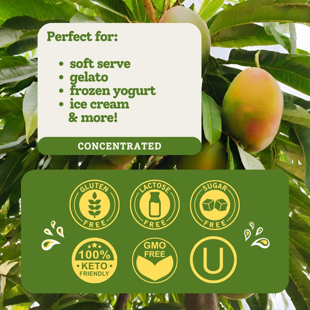 AussieBlends Mango Ice Cream Flavor | Commercial Concentrate for Soft Serve, Frozen Yogurt, Gelato Ice Cream | Mango Flavoring | Flavor Syrup 32oz