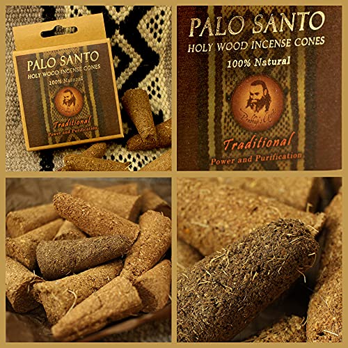 Prabhuji's Gifts Palo Santo Incense Cones - Traditional - Handmade Natural Incense Cones - Palo Santo Cones - Spiritual Incense - Holy Wood Incense - Power & Purification - (6 Cones) #TOP3