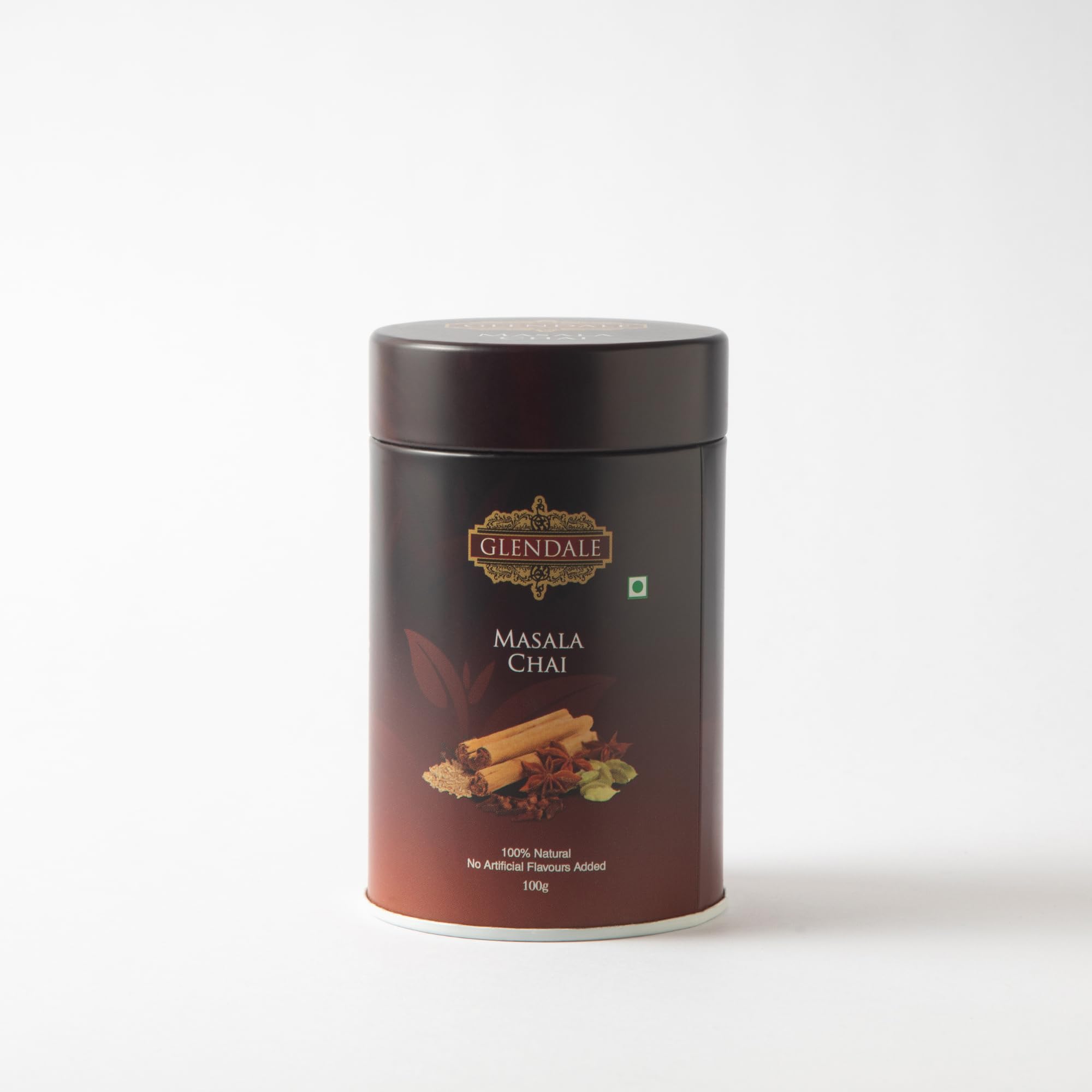Glendale 100% Natural Masala Tea Tin - Perfect Blend of Pure Masla Spices - Truly India Spicy Flavour Masala Tea - Masala Chai Loose Leaf Powder - 100g (B075823379) Amazon Price History, Amazon Price Tracker