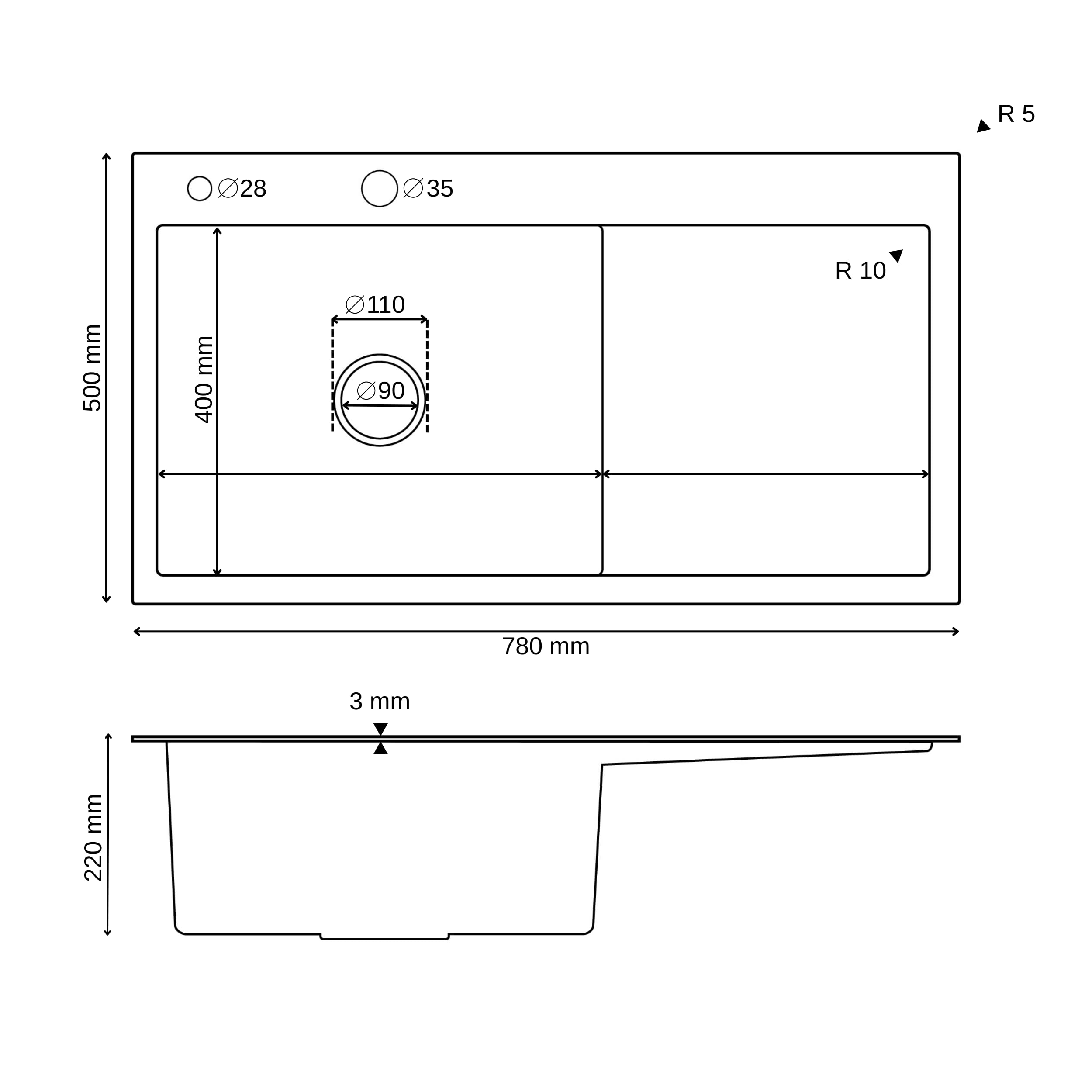 ANW HOME Fregadero Cocina 1 Seno Sobre Encimera con Escurridor, Acero Inoxidable 304, 78x50 cm, Grafito PVD, Acabado con Nano-Revestimiento, Grosor 3.0+1 mm, 22 cm, con Sifón, Dosificador y Cesta