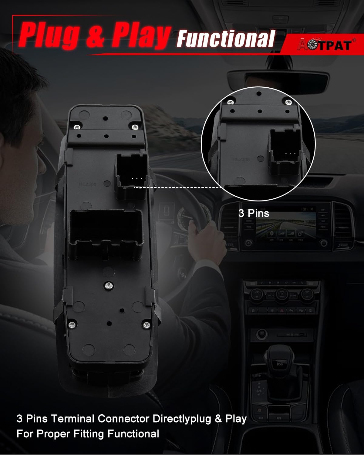68110871AA Power Window Switch Fits for:-Dodge Grand Caravan 2012-2017 Driver Master Side Window Switch for:-Chrysler Town and Country 2012-2016 OE# 56046568AC