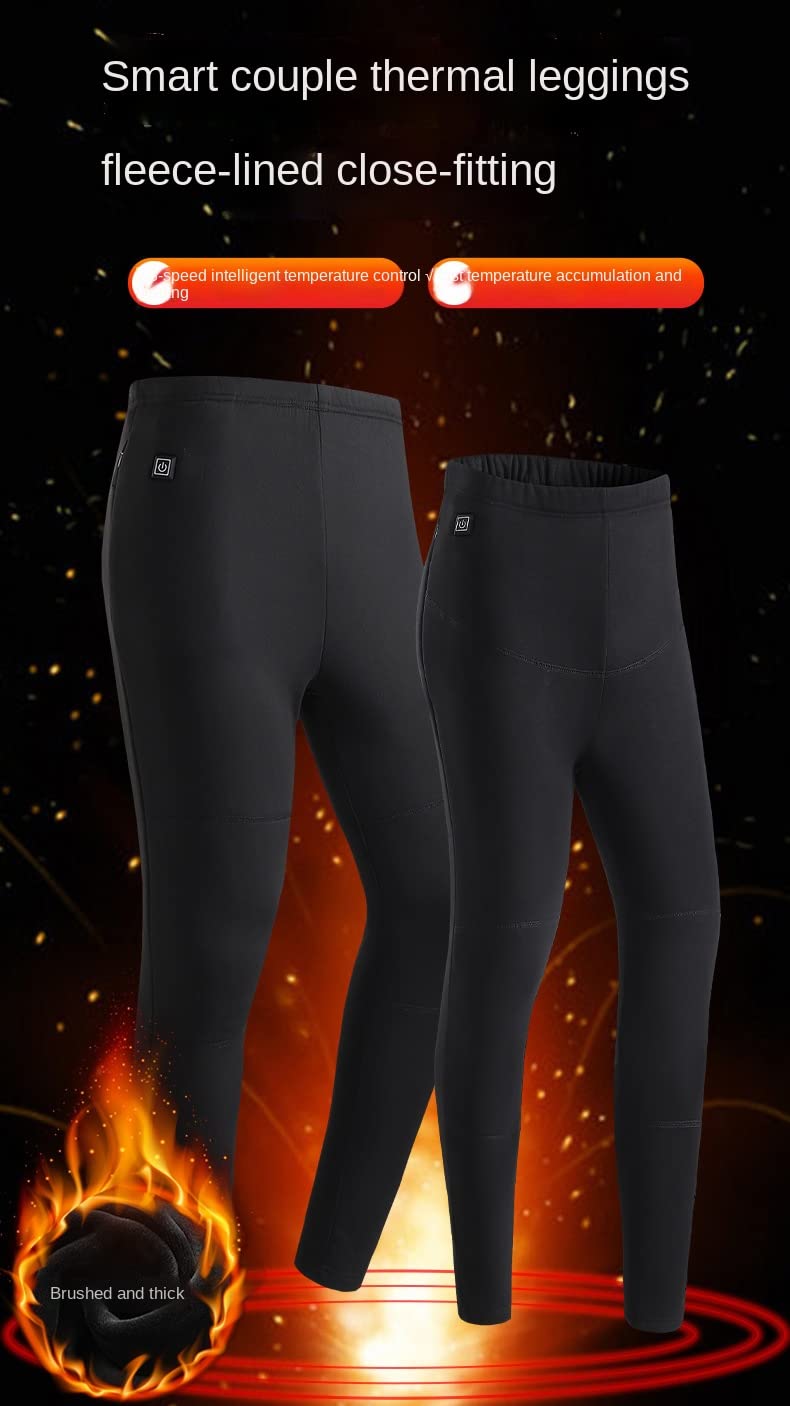 Winter Warm Heating Pants for Womens Mens, Smart Couple Thermal Leggings,3 Level 3 Heating Zones with Battery