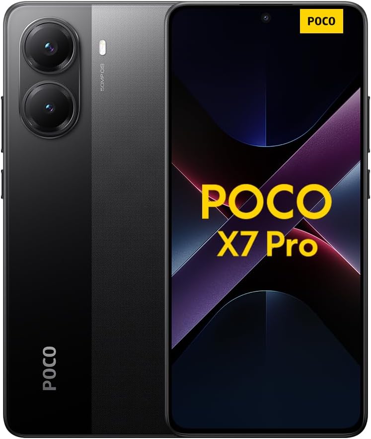 Xiaomi POCO X7 Pro smartphone, 8+256GB, black, 50MP main camera with OIS, 6000mAh (typ) battery with 90W HyperCharge, IP68, AI features (no charger included), 2 year Warranty
