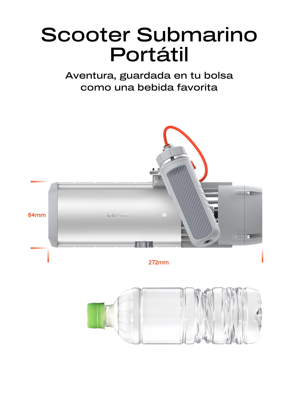 LEFEET P1 Lite Scooter Subacuático, 4 Velocidades, Portátil para Adultos, 60 Min de Autonomía, 60 m de Profundidad, Soporte para Cámara, Ideal para Snorkel, Piscina y Buceo