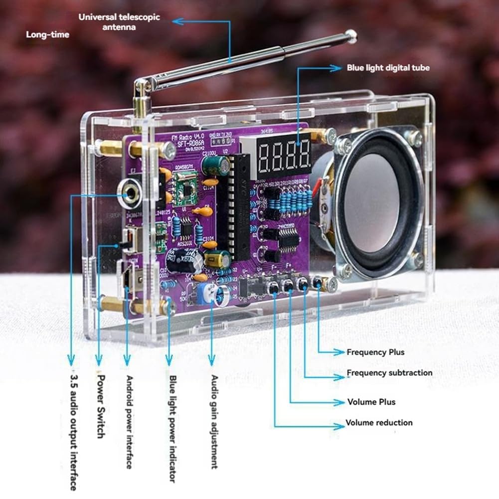 Produktbild von FM-Radio-Set, 5 W Ausgang, DIY-Lötelektronik Mit Digitaler