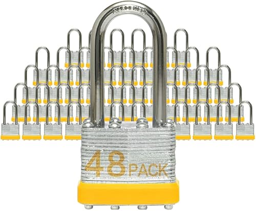 Candados con llave de acero laminado resistente, cerraduras iguales con llave, candados de grillete largo, XanHen, cuerpo ancho de 1-916 pulgadas