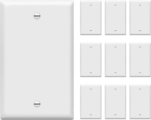 ENERLITES 8801-W-10 unidades, 10 unidades, color blanco, para placa de pared, acabado brillante, tamaño estándar de 1 banda, 4.50 x 2.76 pulgadas,