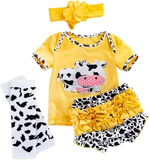 Toddmomy 1 Juego Conjunto de Ropa de Bebés Ropa Vaca Amarilla Muñecas Decorativos