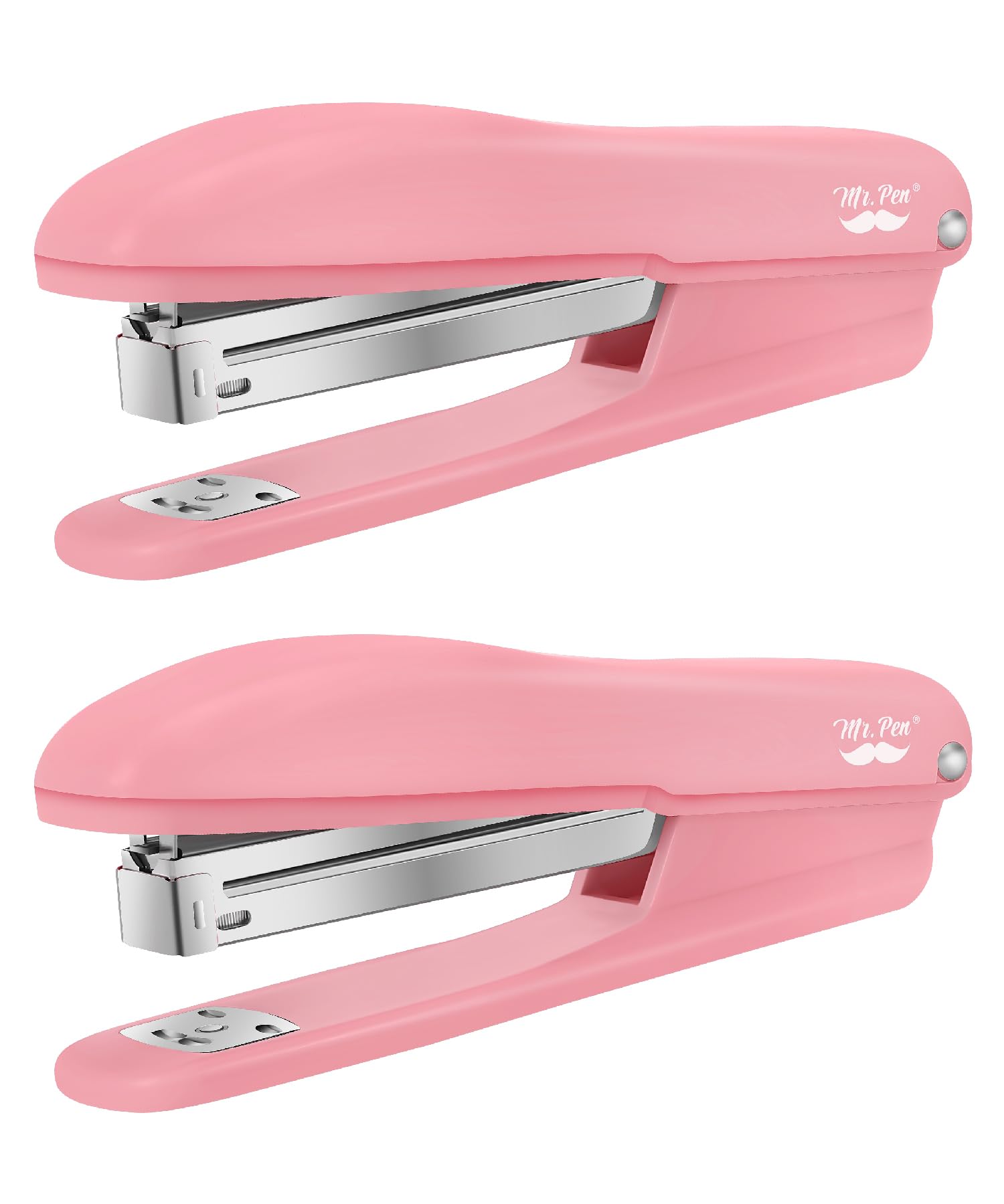 Mr. Pen- Staplers for Desk, 2 Pack With 200 Staples, 20 Sheet Capacity, Pink, Office Stapler Set