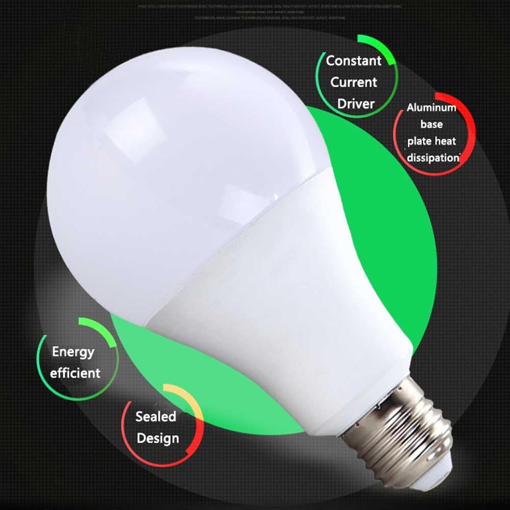 Paquete de 10 Bombillas LED E27 de 24 W, Equivalente a incandescentes de 150 W-180 W, luz Blanca 6000 K 2400 LM E27, no Regulable, lámpara de Ahorro de energía de 180° para Tienda, Garaje