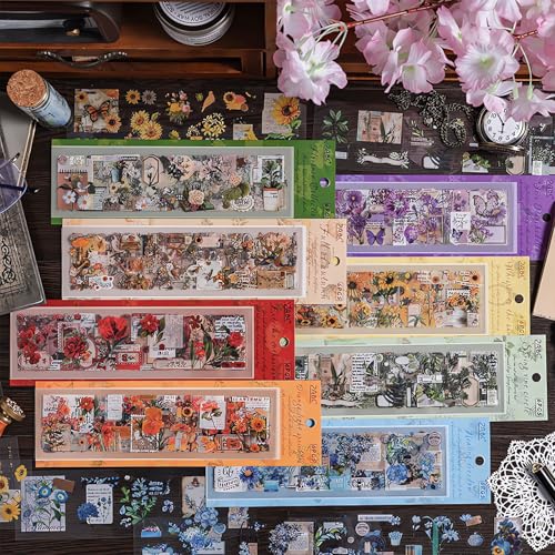 Ptyism 556 Stück/48 Blatt Aufkleber für Scrapbooking, Scrapbooking-Aufkleber, Bullet Journal Aufkleber für Journaling für Scrapbooking, Bullet Journal Zubehör, Journaling-Zubehör usw