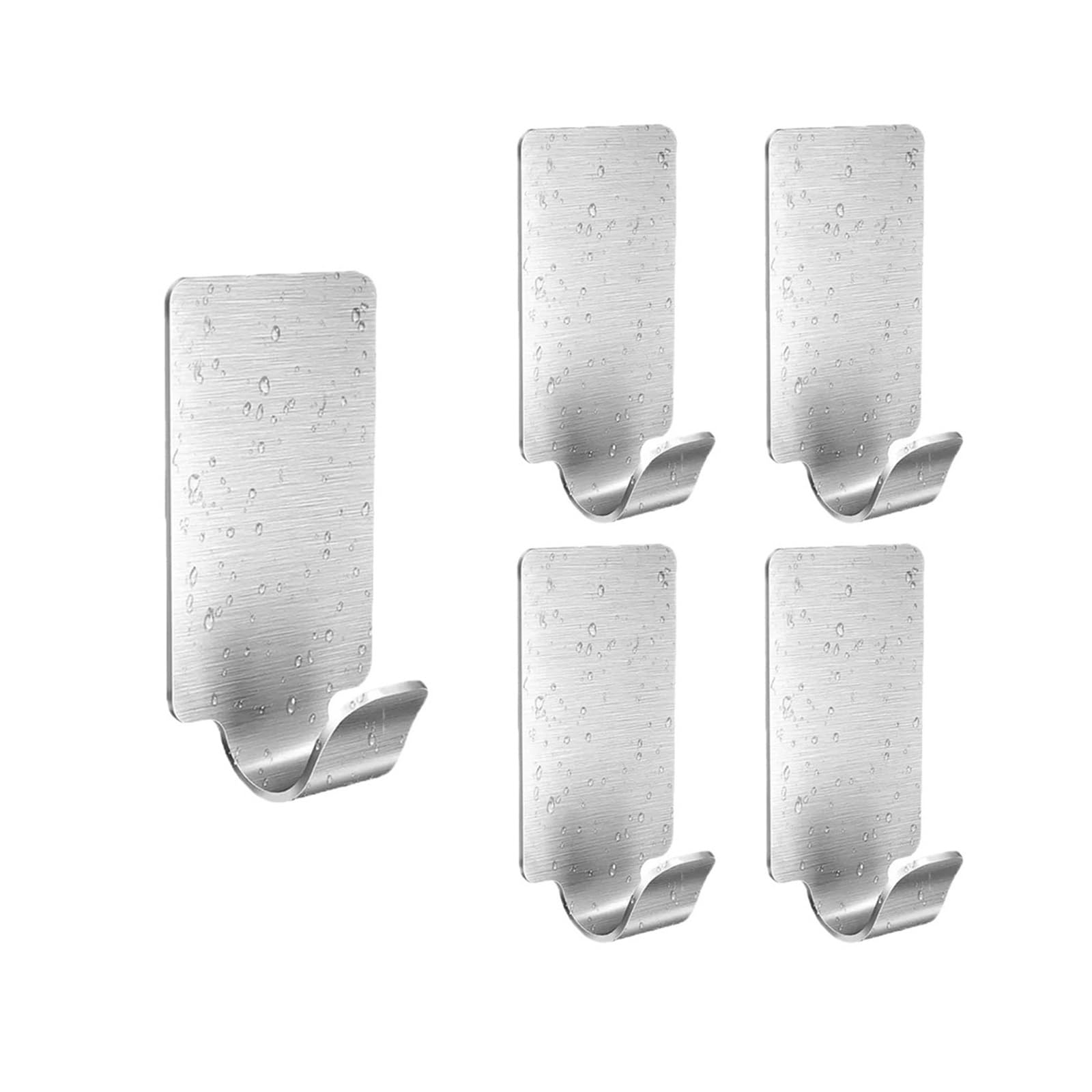Hrxexsbam 5Pcs Stainless Steel Self Adhesive Hooks, Heavy Duty Wall Hanger, Multi-Purpose Towel Rack Organizer For Bathroom Kitchen(5Pcs)