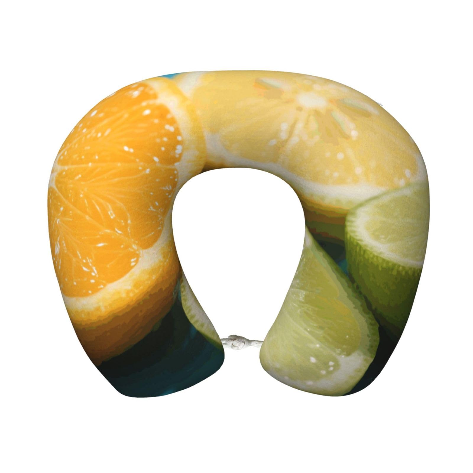 FekiLoot Travel Pillow for Sleeping, Lemon Travel Neck Pillow Comfortable U Shape Memory Foam Neck Rest Support Portable Travel Accessories Suitable for Airplane Car Office