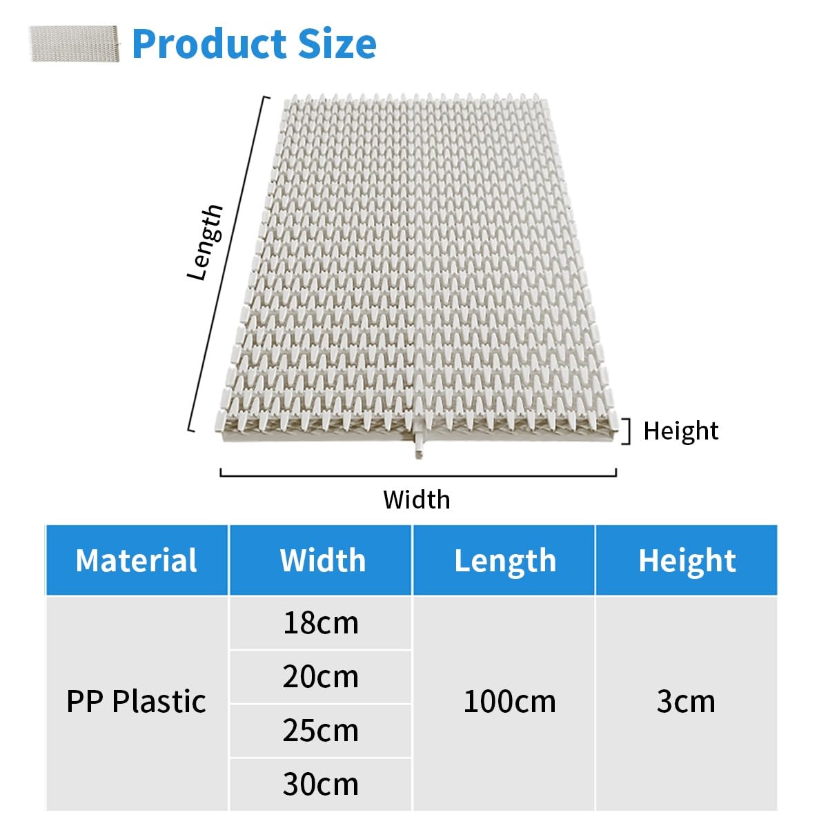 Generico Griglia di drenaggio Antiscivolo per Piscina, 8 Pezzi, Copertura di Troppo Pieno in plastica PP Pieghevole per vialetti, patii e terrazze (25x100 cm) - Resistente, Facile da installare, solu