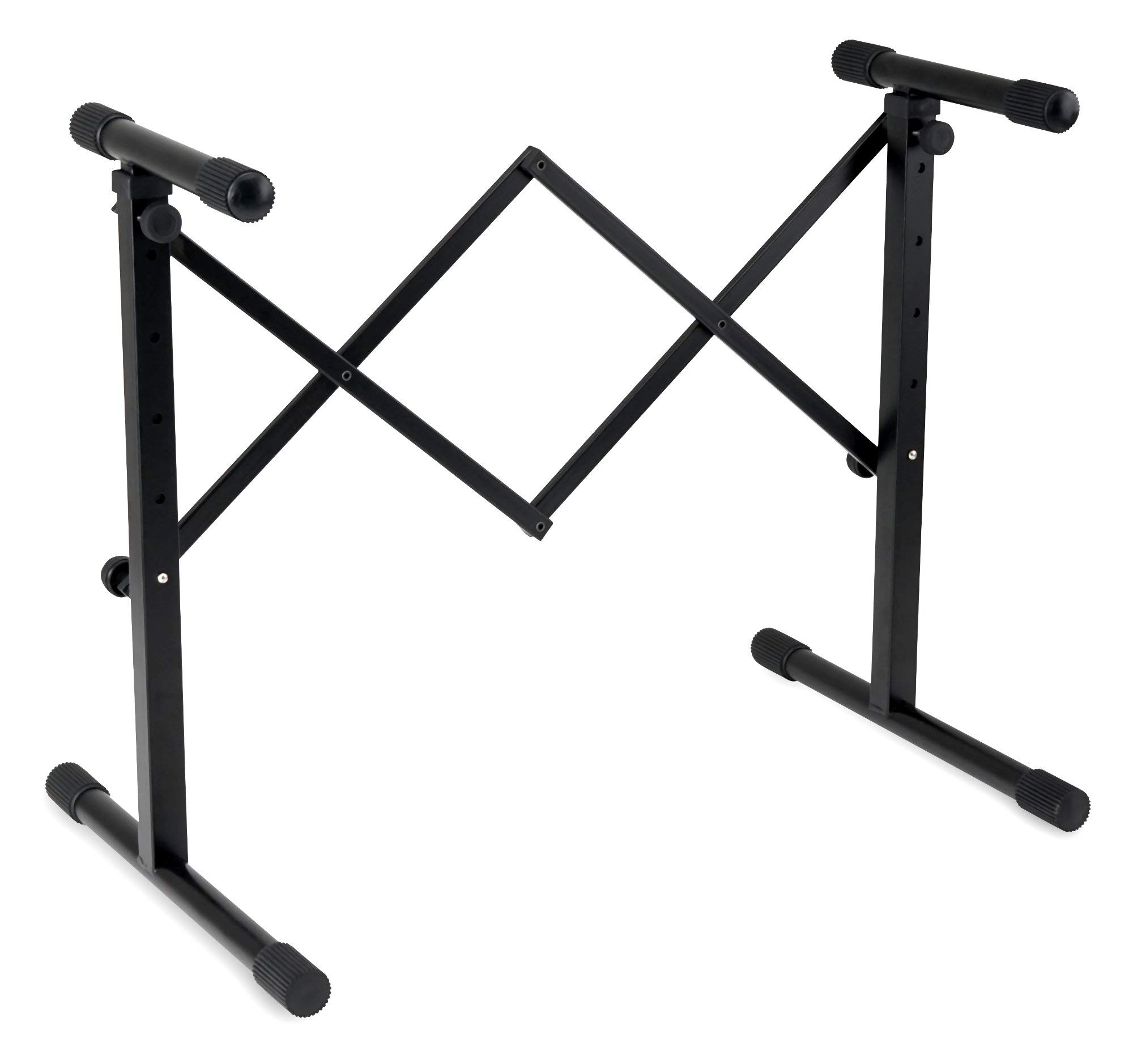 Classic Cantabile KBA-880BK Keyboard- und Mixertisch (höhenverstellbar von 61 bis 85 cm, einfach zusammenklappbar, ausziehbar bis 80 cm Breite, stabile Stahrohrkonstruktion) Schwarz