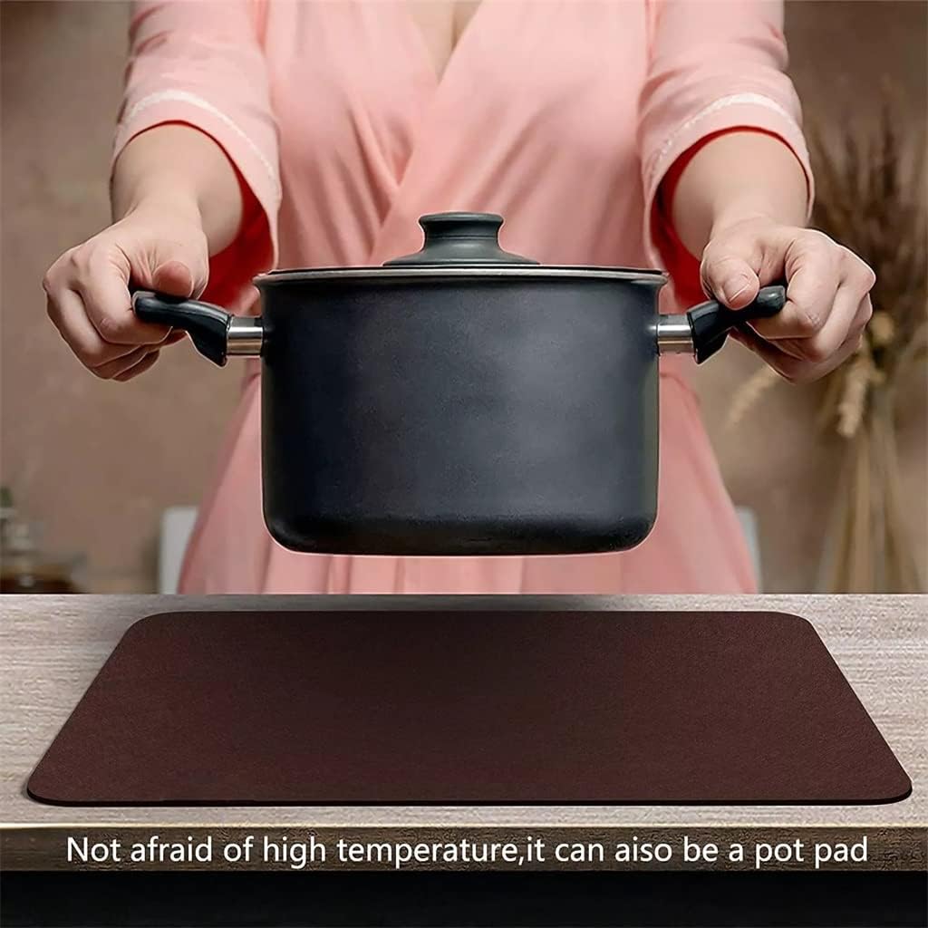 Western Food Felt Placemat Insulation Absorbent Table Mat Coaster Decorative Brown Set