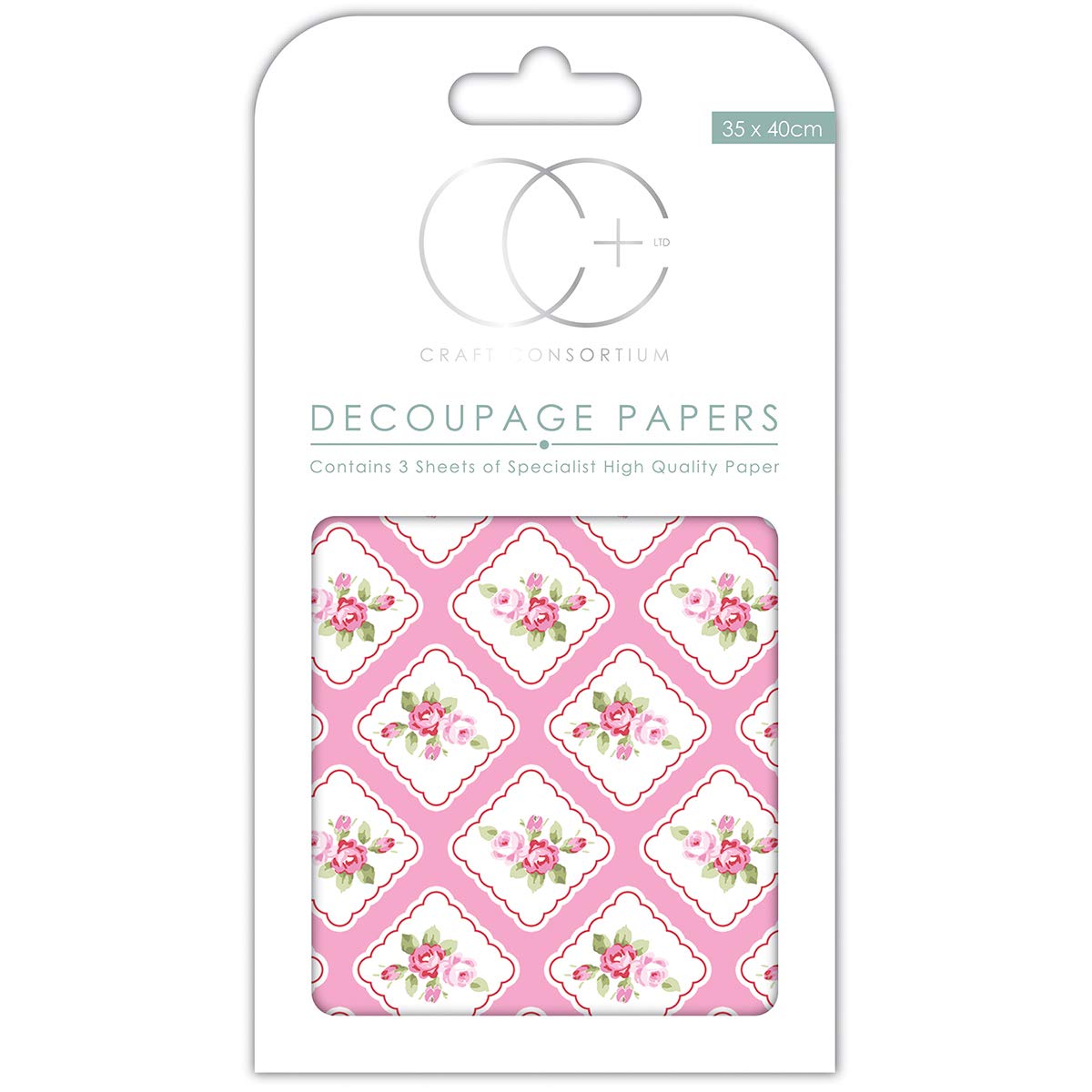 Craft Consortium Framed Posie Decoupage Papers (3/Pack), 13.75