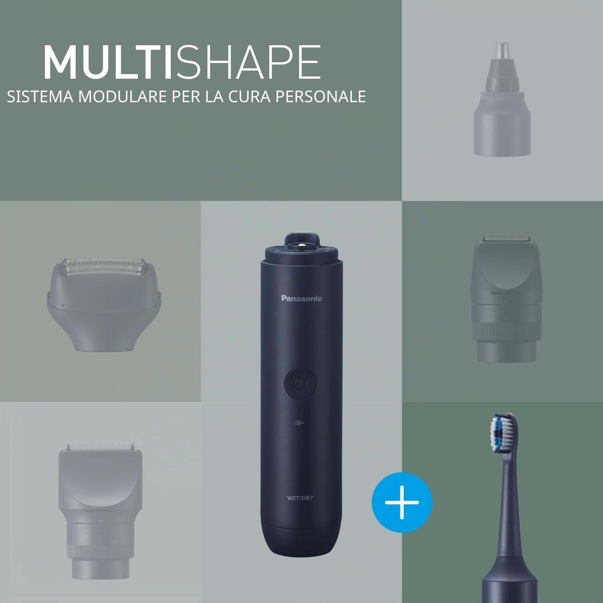 Panasonic MULTISHAPE Sistema Modulare per la Cura della Persona ER-CTB1, testina per spazzolino da denti elettrico con spazzola ultrafine, multi-fit e batteria ricaricabile Ni-MH