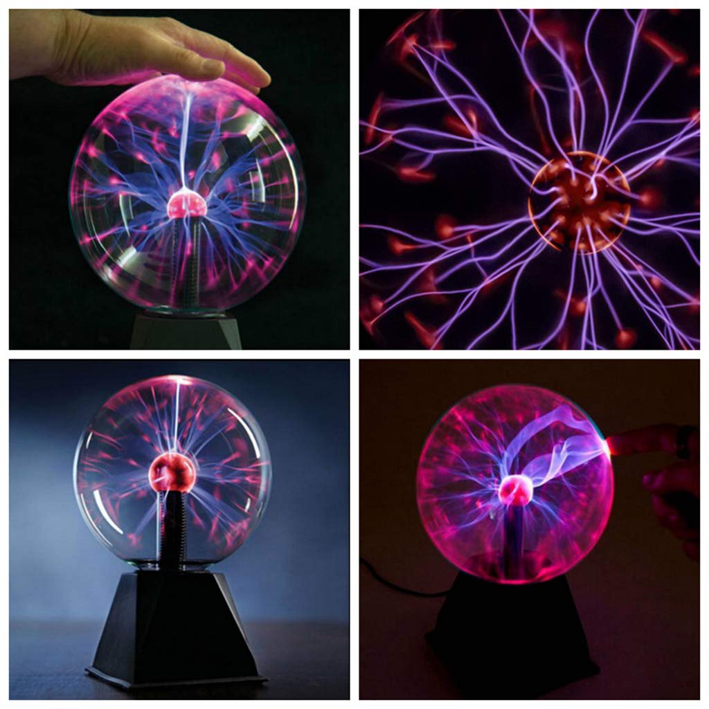 Sfera al plasma divertente sfera scienza globo da tavolo incandescente lampada glitter illuminazione 12,7 cm, 5 pollici
