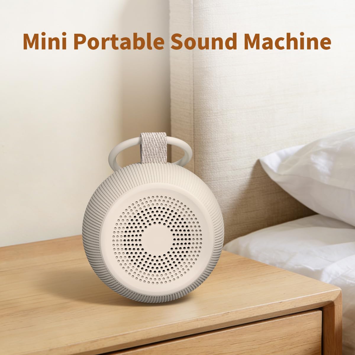 Tragbare Reise-Soundmaschine mit Batterie, braunes Rauschen, klein, Mini-Gerät mit 30 beruhigenden Geräuschen für Babyschlaf, 4 Timer, Memory-Funktion, 32 einstellbare Lautstärke, für Kinder und