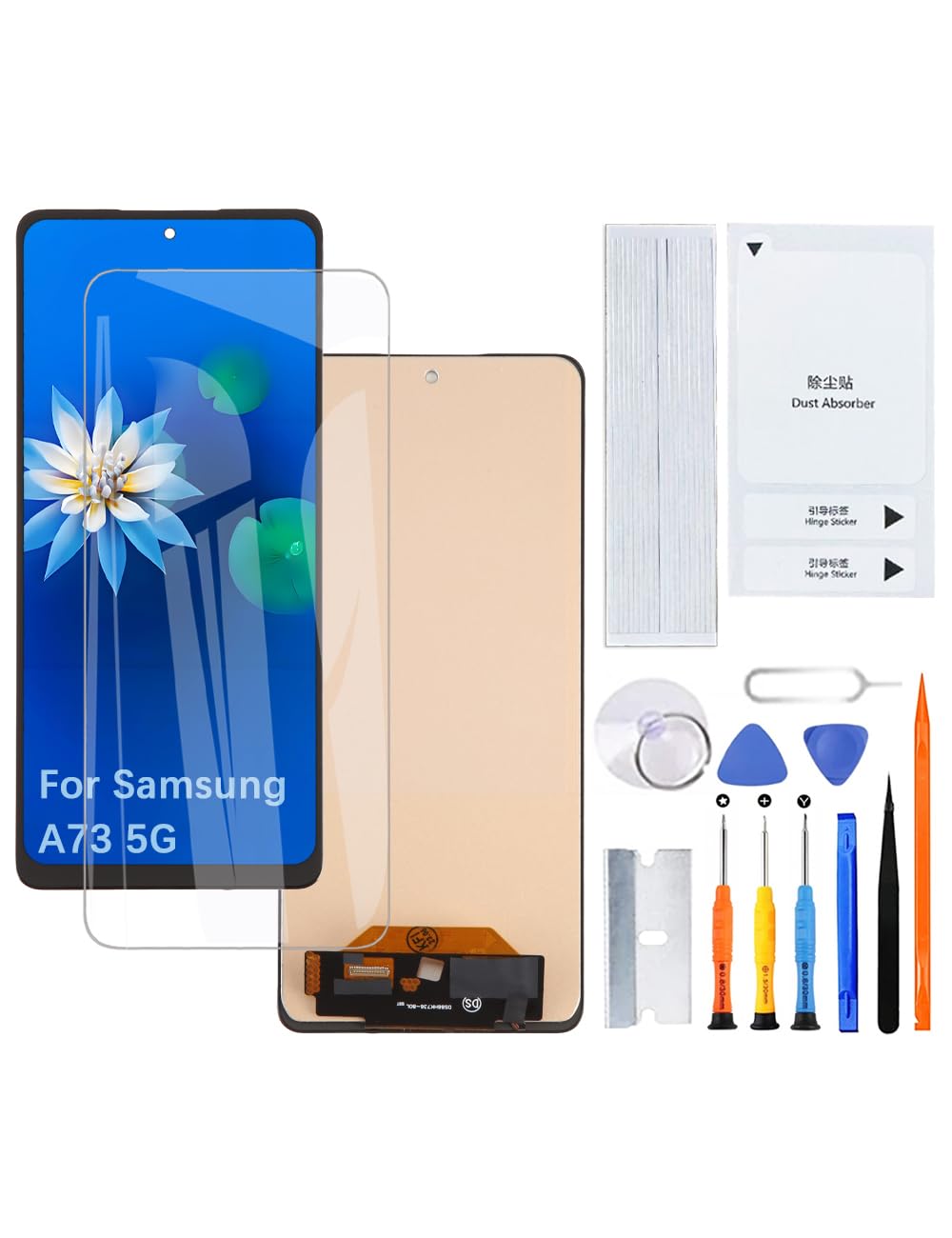 H&LYCYJ Display per Samsung Galaxy A73 5G TFT A736B A736B/DS LCD schermo di ricambio assembly con kit (Senza impronte digitali)