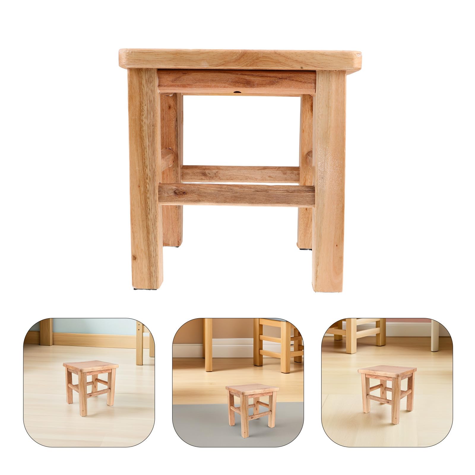 TEHAUX Holzstuhl für Erwachsene mit Rutschfester Oberfläche 4 Beinen und Sicher Abgerundeten Ecken Minimalistisches Design für Zuhause und Vielbeschäftigte Familien