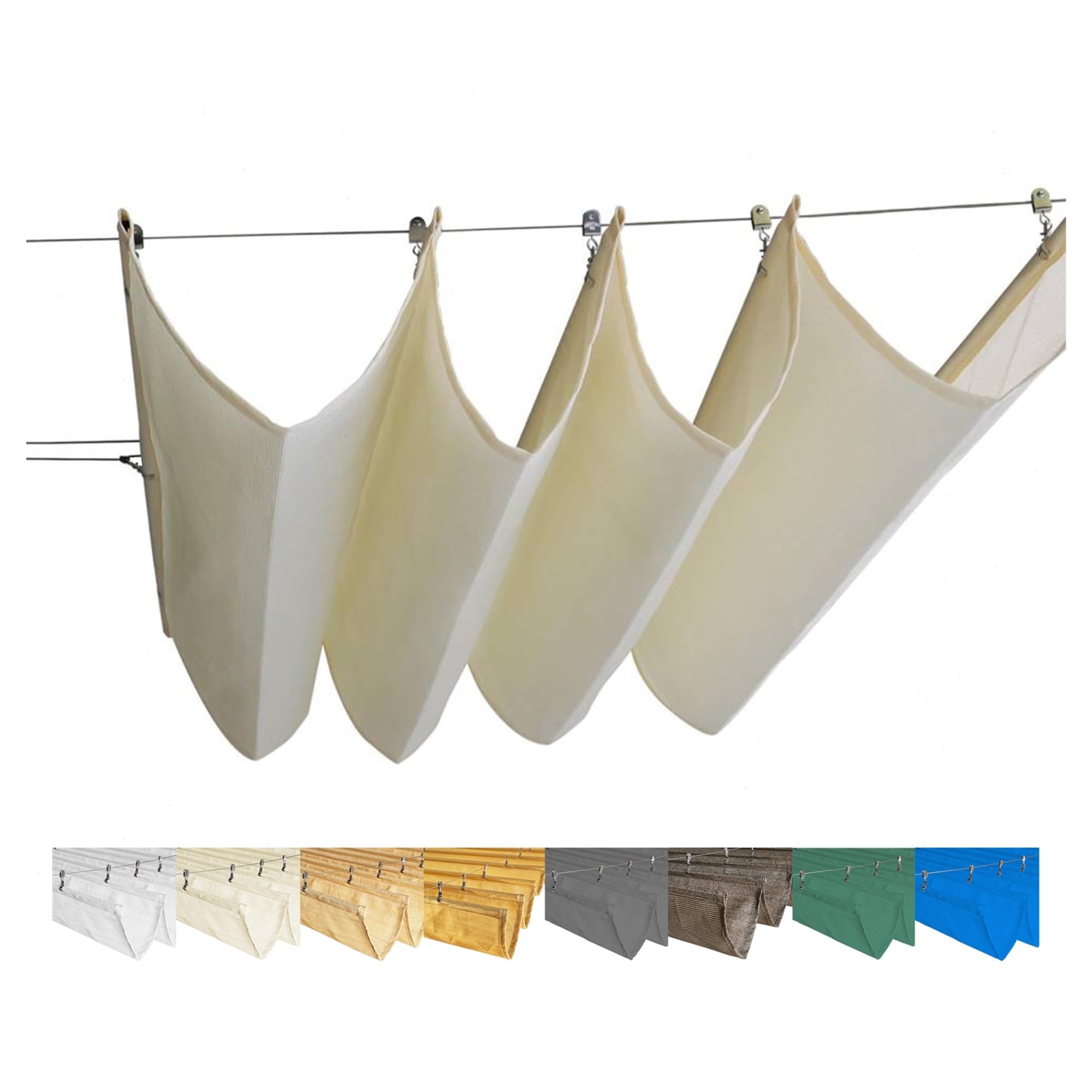 Voile d'ombrage rétractable contre la chaleur sur la terrasse