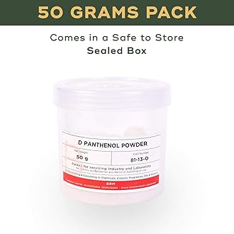 BRM Chemicals D Panthenol Powder - 50 Grams For Soap Making, Shampoo Making, Cosmetic Making & DIY Personal Care For Face, Hair, Skin & Body