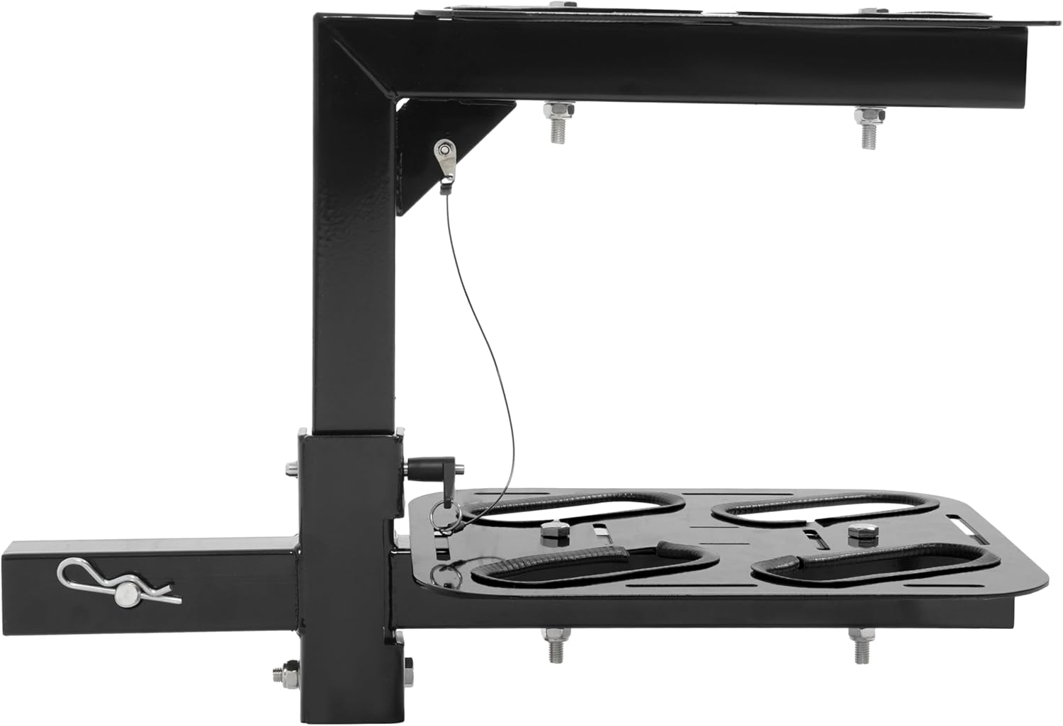 ALMULOO 2-inch Folding Adjustable Hitch Ski Rack Car Ski Rack Holds Four Pairs of Skis Powder Coated Steel