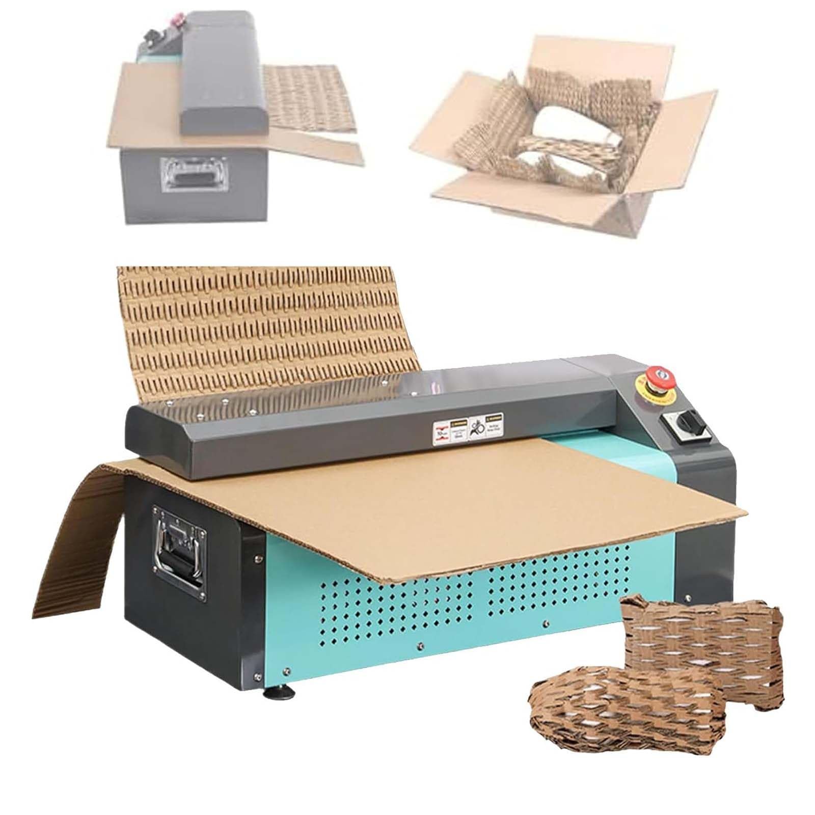 DPLWJPP Recyclable Corrugated Cutting Shredder Honeycomb Box Shredder for Corrugated Paper Carton Cutting Machine Paper Cushioning Material for Packaging Wrap Blue