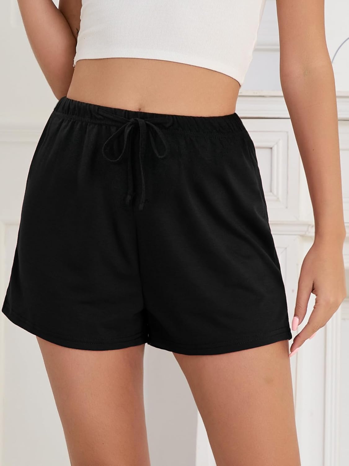 VENTELAN Women Pajama Shorts Soft Drawstring Waist Lounge Bottom Casual Summer Pj Short Pants Trendy Printed Sleep Shorts - Image 4