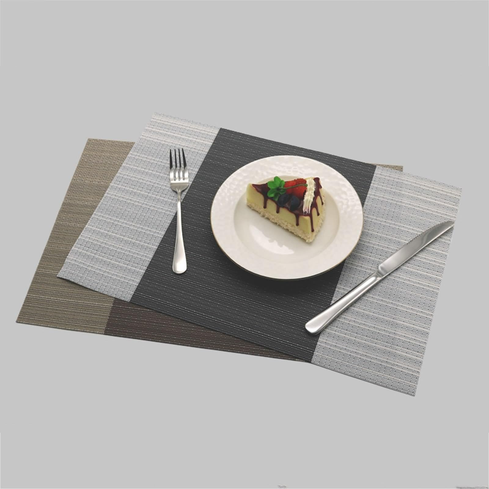 Platzsets Country 10er Set, Esstisch Unterlage Braun 45x30cm Farbverlauf PVC für Küche Restaurant Speisetisch