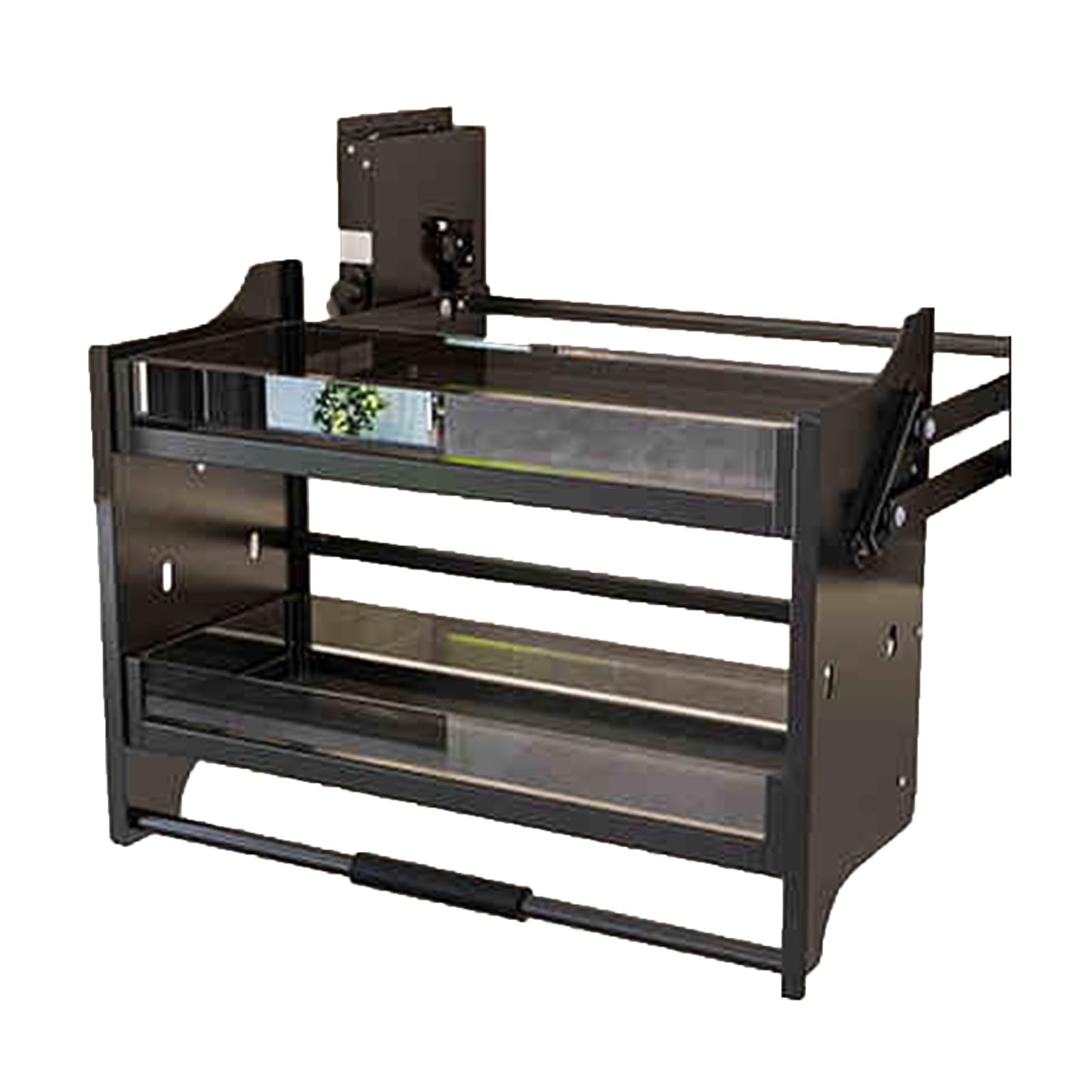 Nizer, 2-poziomowy stojak Se, regulowana półka na butelki z przyprawami, naścienna, Sto Solut, do szafki kuchennej, baru, kawiarni, 810 x 280 x 540 mm