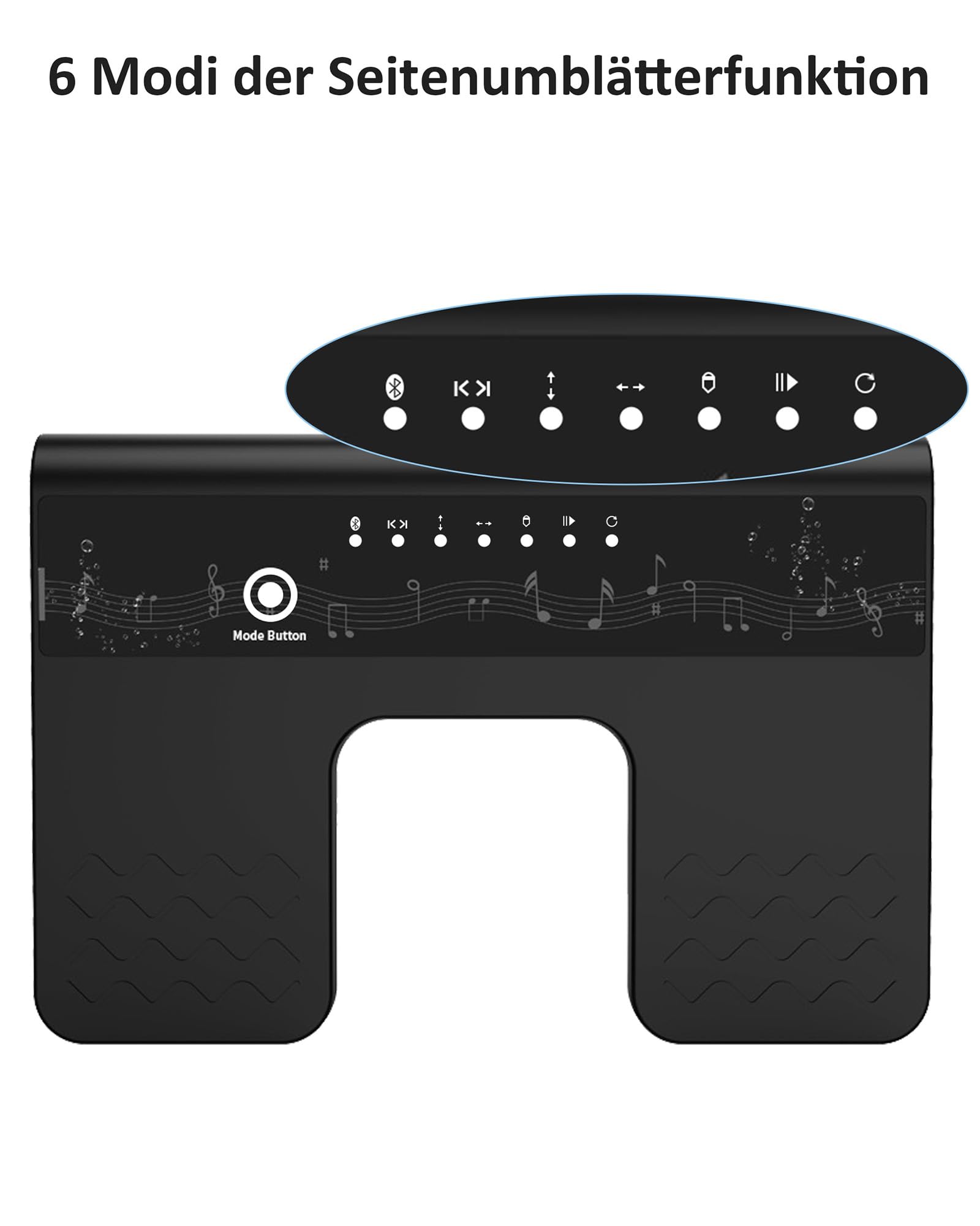 Bluetooth Page Turner Pedal: Bluetooth Fußschalter 6 Modi für Tablets Smartphones wiederaufladbar lautlos Live-Auftritte Konzerte Aufnahmestudios Instrumente Spielen oder Prompten