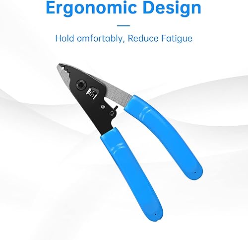 Miniatura 5 de -VCFS-3 Pelacables de fibra óptica de 3 orificios de puerto Herramienta de pelado de fibra óptica con mango de 6 pulgadas - Llave hexagonal