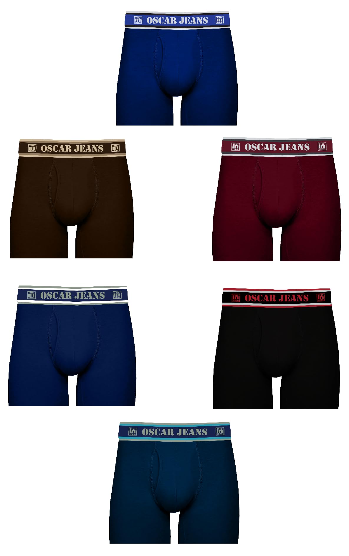 Premium 100% Cotton Men's Underwear Boxers Organic Super Combed Soft Knitted Antibacterial Breathable Elastic Waistband International Inclusive Sizes 6 Pack