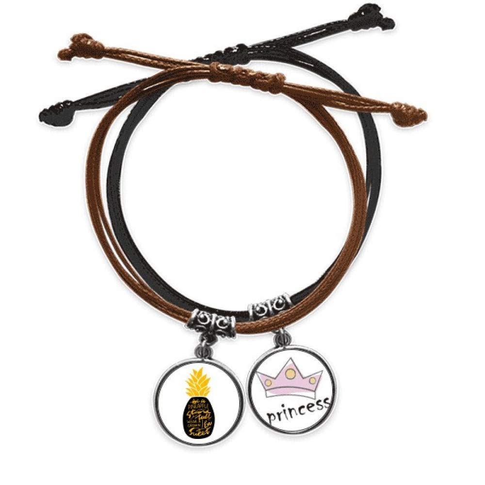 Pulsera Princesa de cuero amarillo con frase para tu día a día 5