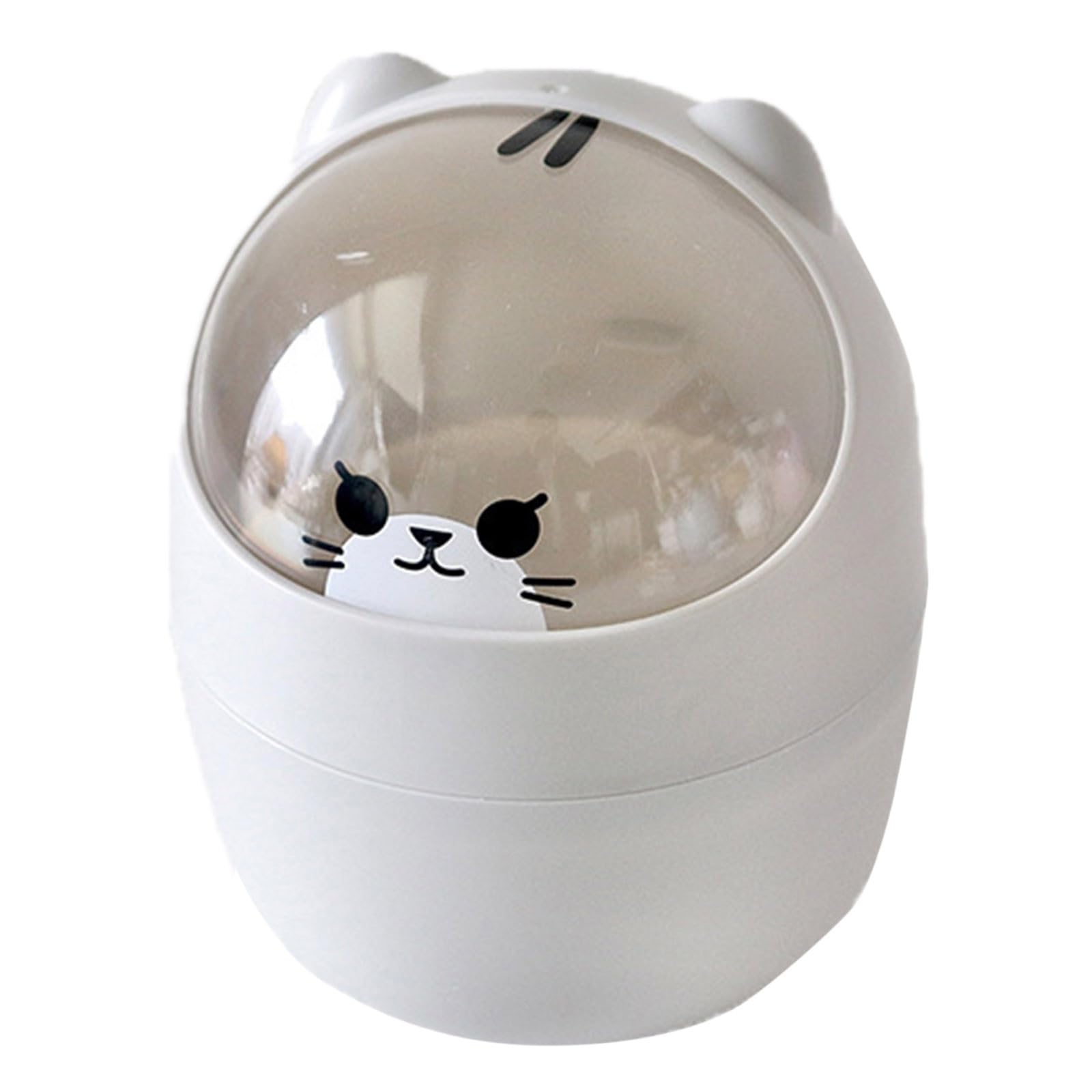 Cute Desktop Trash Can Small Garbage Can with Flip Lid Mini Desk Waste Garbage Bin Portable Tabletop Dustbin