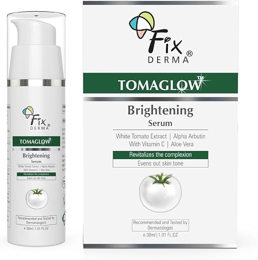 Fixderma Tomaglow Skin Brightening Serum for Face with 4% Niacinamide, 2% Alpha Arbutin, Vitamin C & White Tomato Extract...
