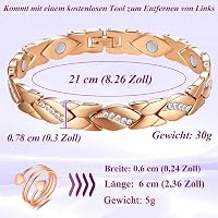 Vicmag Titán Mágneses Karkötő Nőknek Linfodrenázs Rózsa Arany Kristály 2