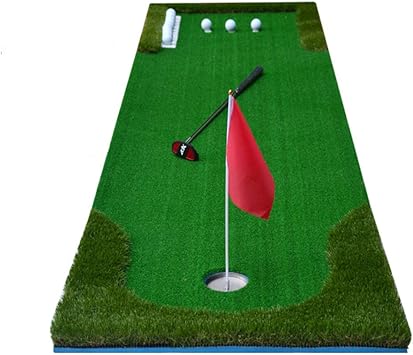 Amazon ポータブル 屋内ホームのためのゴルフ練習トレーニング機器 専門家 ゴルフ パター練習マット ミニ パッティンググリーン 6ボール付き A 50x300cm 20x118inch Curdecor パット練習器具