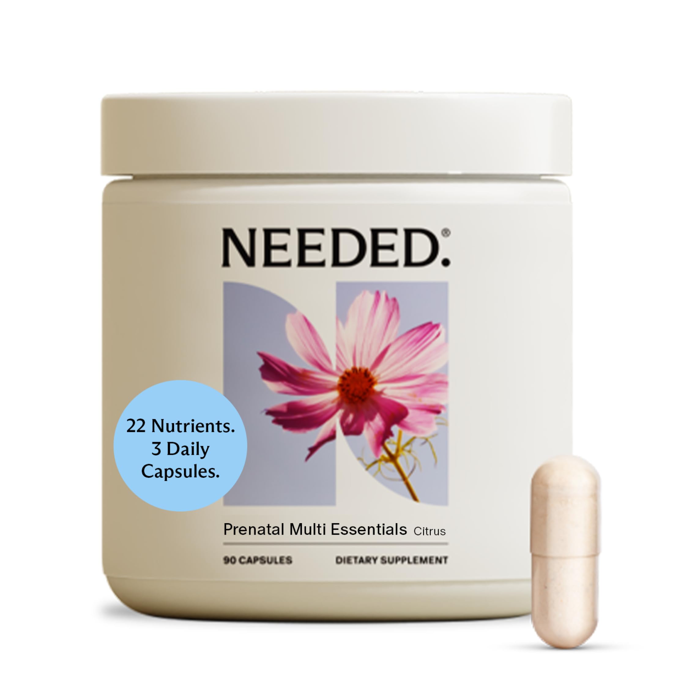 Multivitamin for Prenatal | Prenatal Multi Essentials Capsule - Pregnancy, Breastfeeding, Postpartum | Expertly-Formulated & Third-Party Tested, Citrus Scent Insert | 30-Day Supply