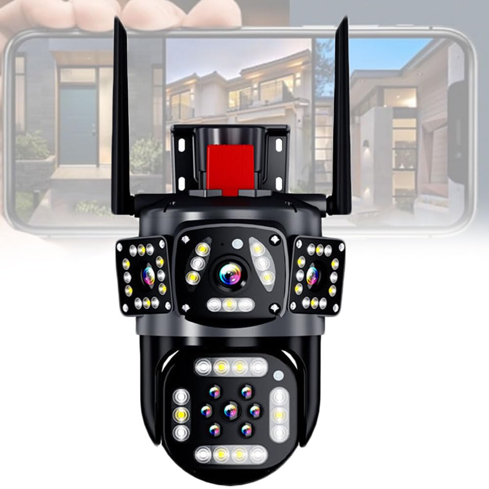 Telecamera di sicurezza per esterni con monitoraggio automatico e vista a 360°, telecamera WiFi HD impermeabile con archiviazione cloud e citofono vocale bidirezionale, per la sicurezza domestica