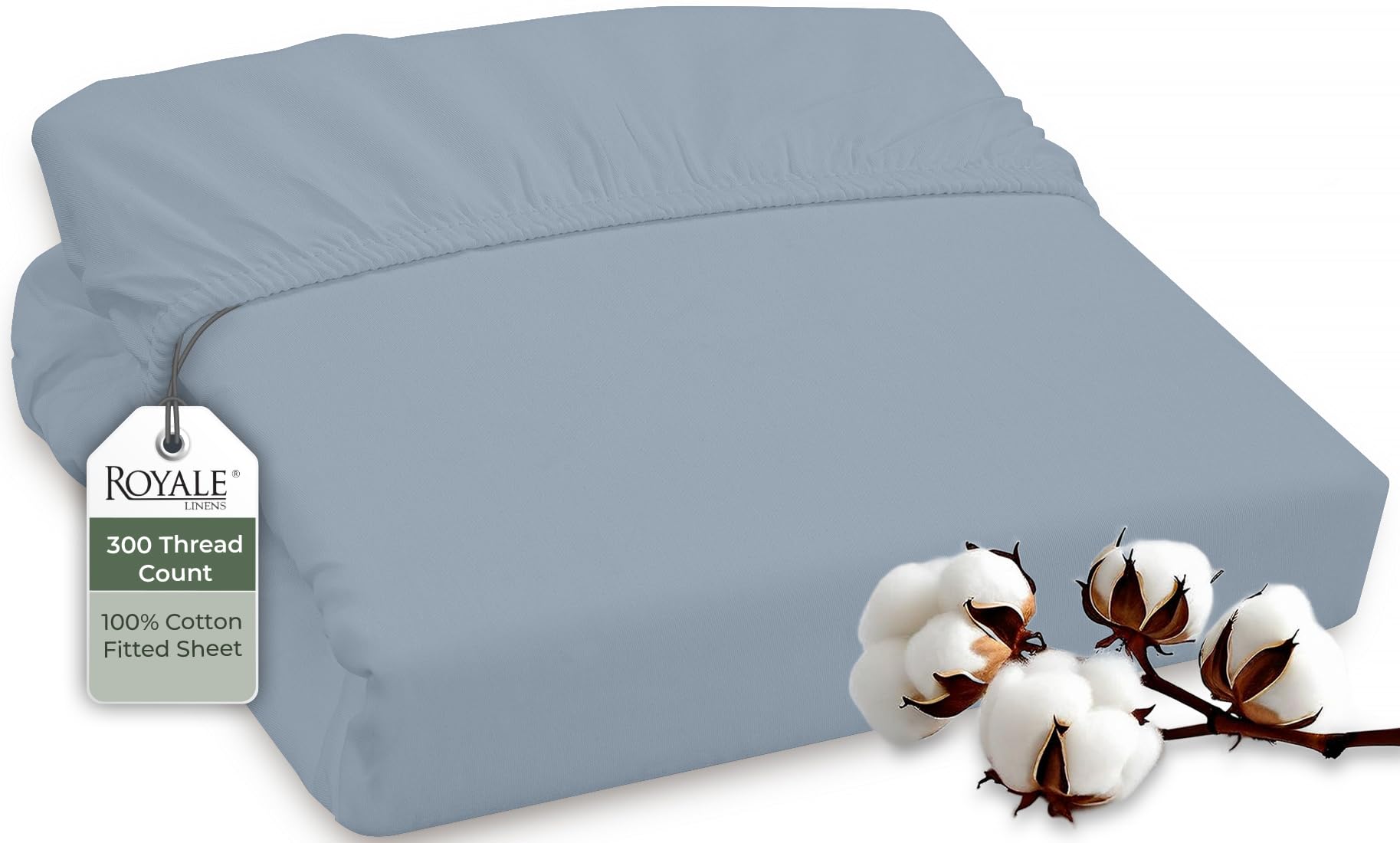 Photo 1 of ROYALE LINENS Fitted Sheet Full - 300 Thread Count Cotton