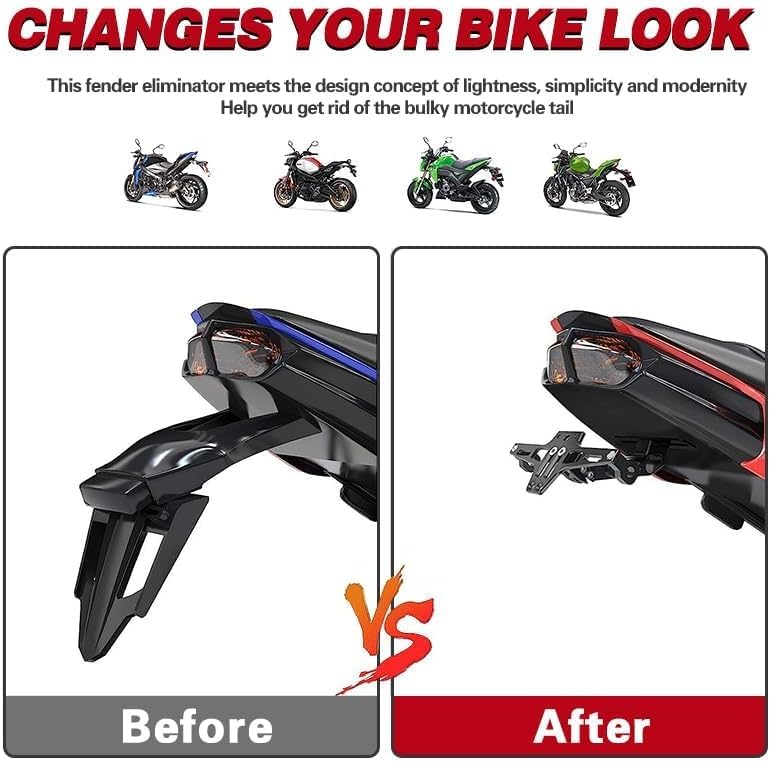 TVCIGOQ Kennzeichenhalter Für Benelli BN 125 - Aluminium Mit LED Licht