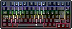 Teclado Mecânico Gamer T-Dagger Megatre Iluminação Rainbow Preto 75% Switch Marrom T-TGK326-BR
