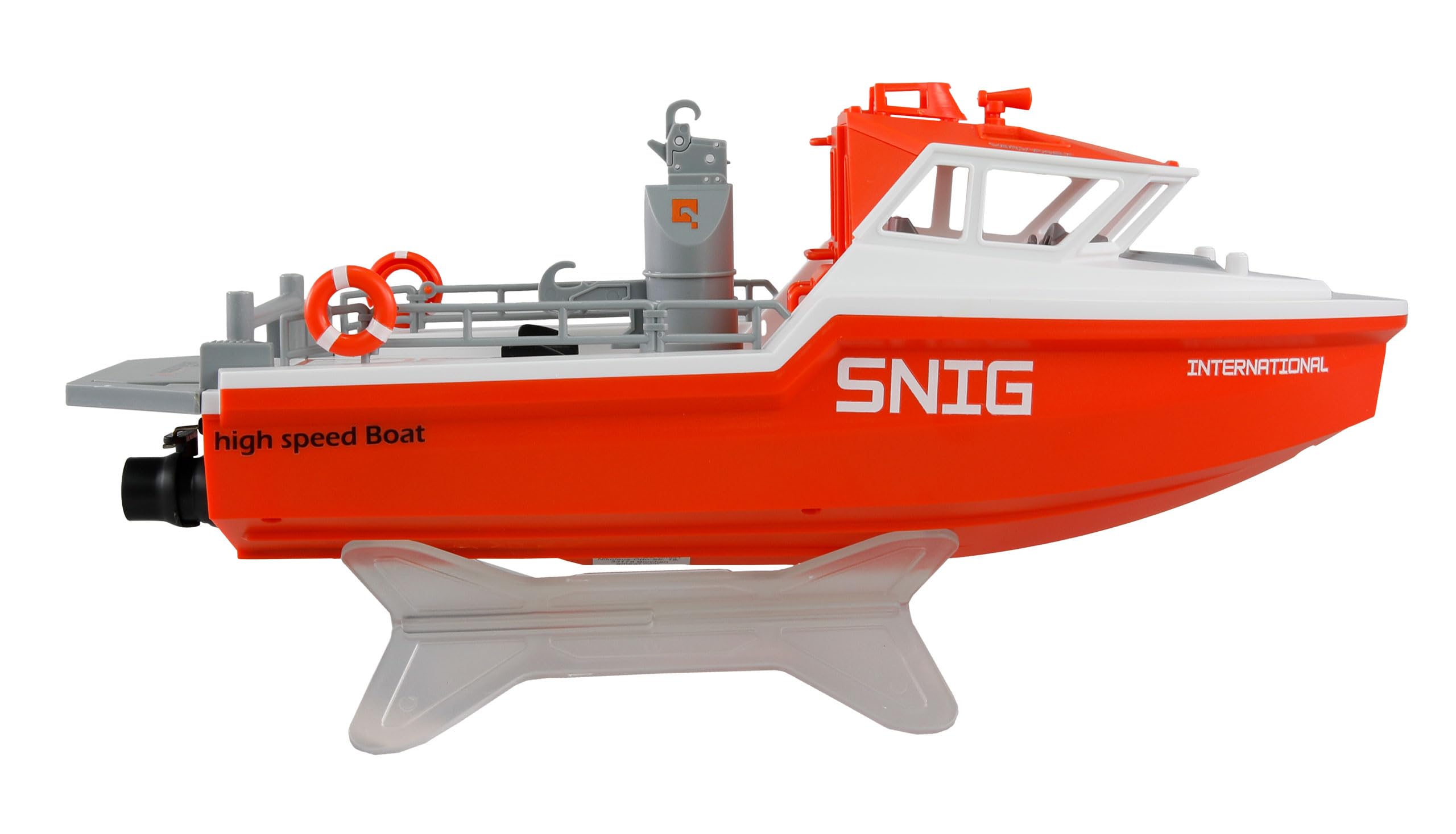 Amewi Barco Salvavidas RC sin escobillas, 320 mm, RTR Blanco/Naranja, teledirigido, niño a Partir de 8 años