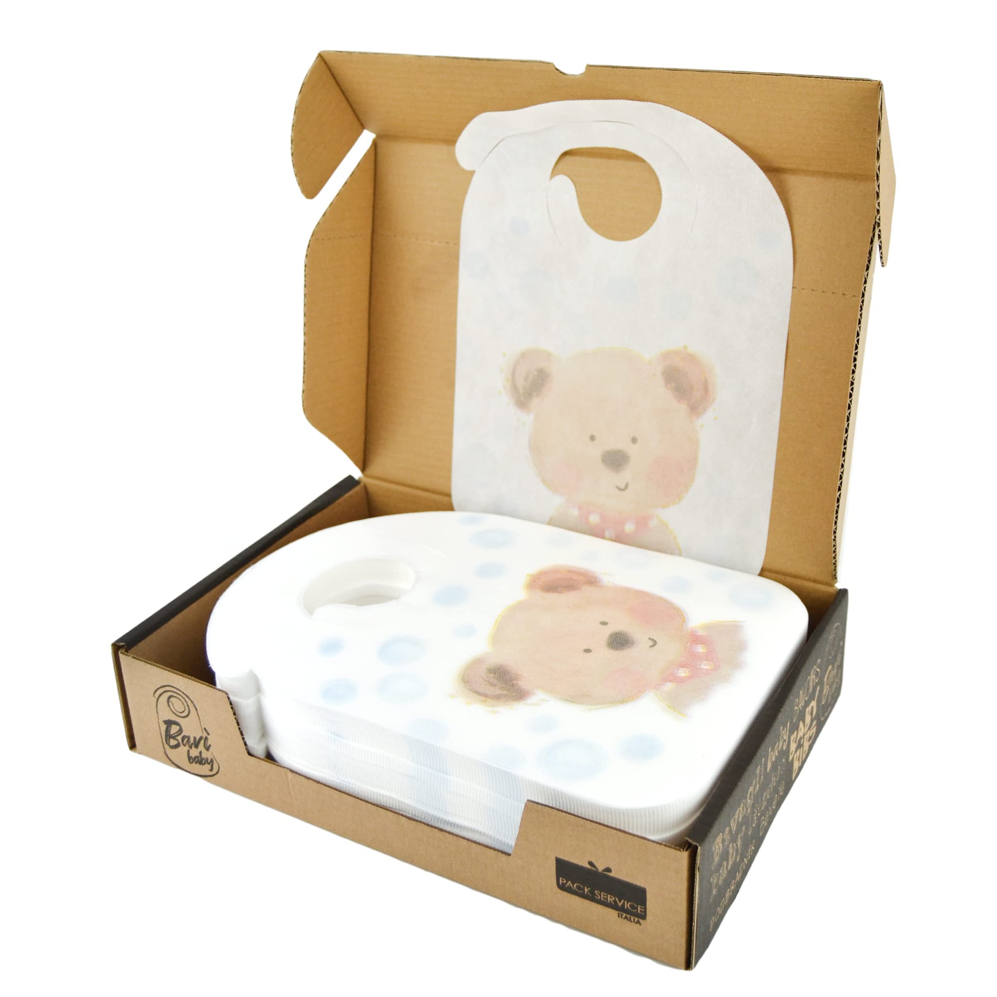 PZ 100 BAVAGLINI MONOUSO PER BAMBINO, BAVAGLINI FANTASIA ORSO, PINGUINO ED ELEFANTE ( ALTO 30 CM X LARGHEZZA 24 CM ) IDEALE PER ASILI E LUDOTECHE PER AGEVOLARE IL CONSUMO DEI PASTI