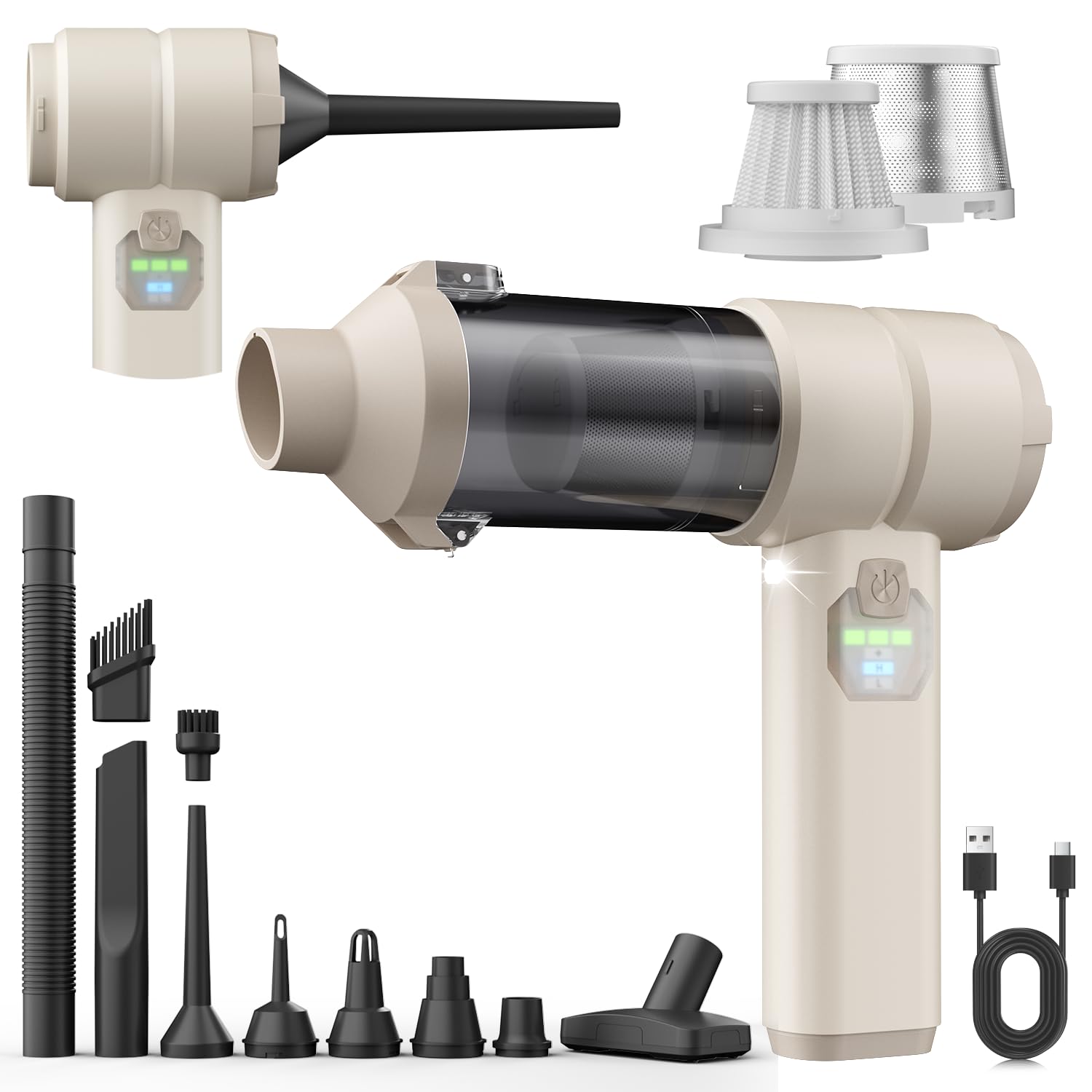 Car Vacuum Handheld Car Vacuum Cleaner Cordless with Brushless Motor 20000PA Suction High Power Rechargeable Vacuum Cleaner Air